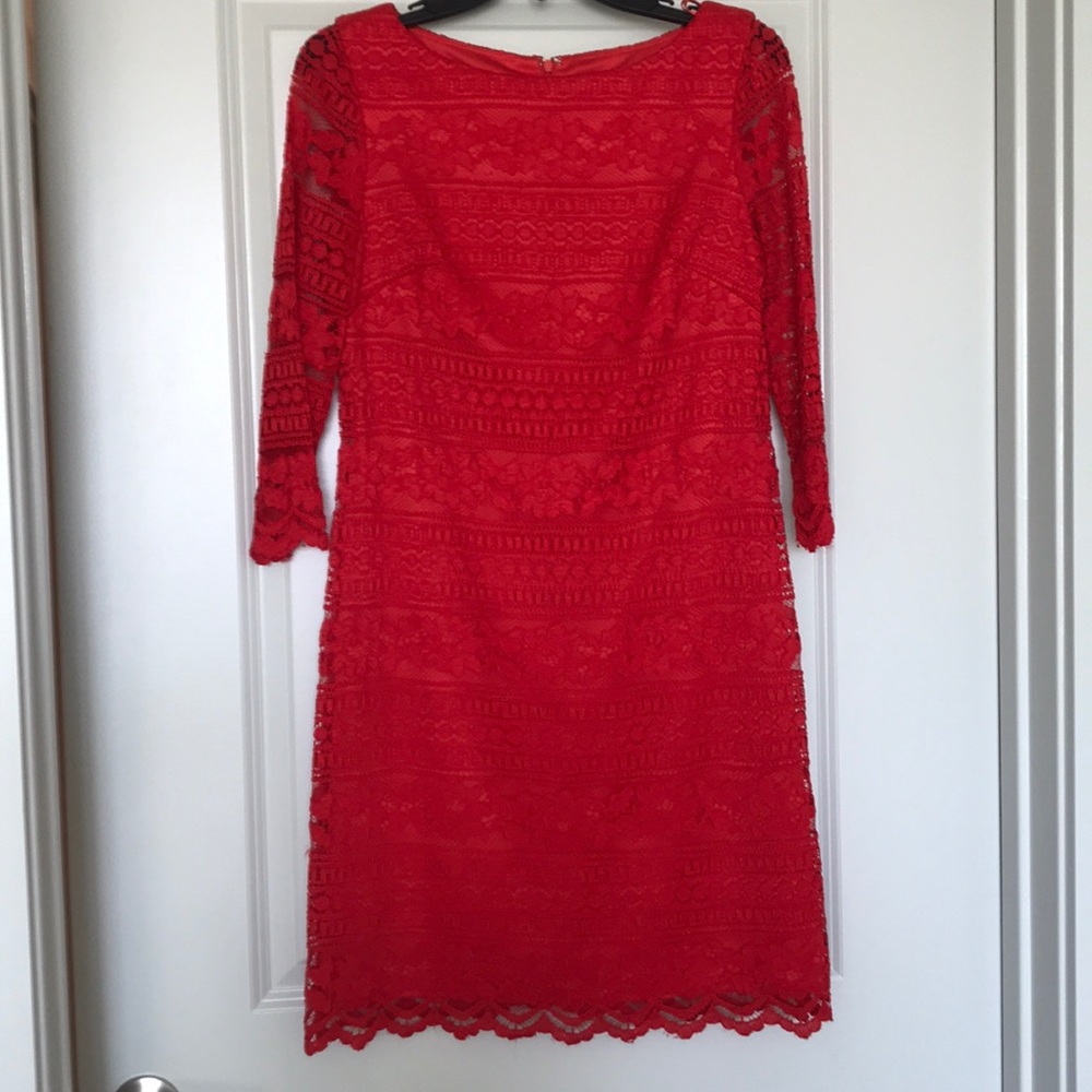 Eliza J red lace dress